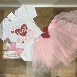 Pink Valentine's Day Baby Outfit
